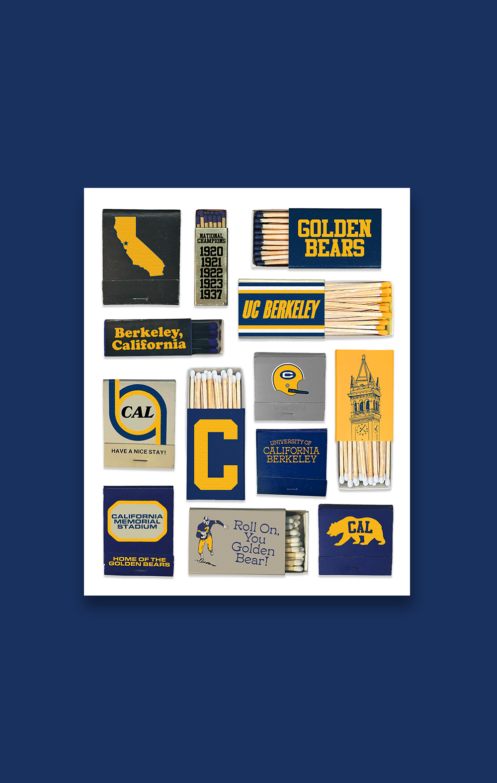 UC Berkeley Vintage Matchbox Collage – Perfect for Alumni